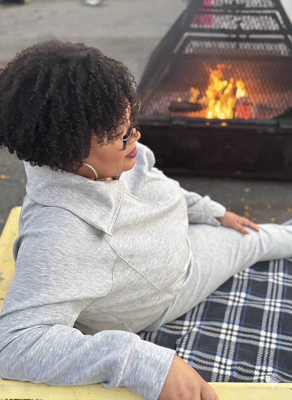 NEW DEAR SCARLETT half-zip modal jogger lounge set - plus in cloud heather gray - Picture 3 of 3